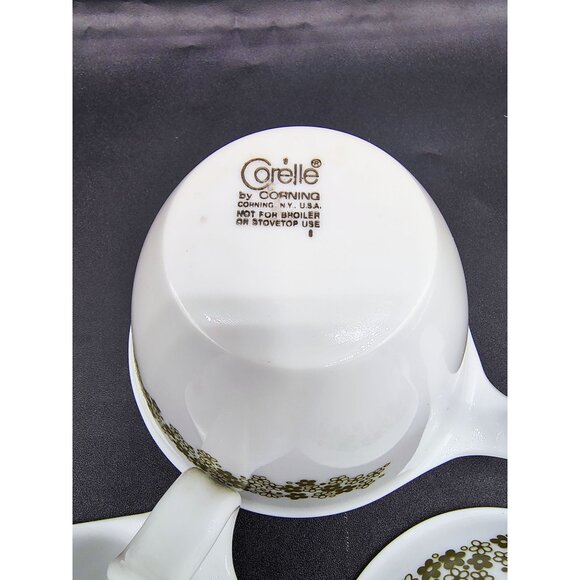 Coffee Cups Spring Blossom Green Crazy Daisy Corning Ware Vintage Lot of 3 - Picture 16 of 16